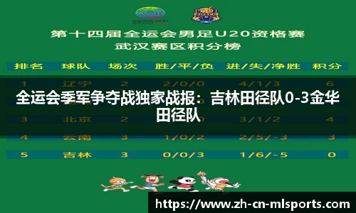 全运会季军争夺战独家战报：吉林田径队0-3金华田径队